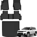 All Weather Floor Mats Cargo Mat Fit for Jeep Grand Cherokee(WL Include 4xe, Not WK2 or WL75) 2022-2025 2026 5 Seat Only TPE Rubber Liners All Season Guard Odorless Anti-Slip Floor Mats Cargo Liner