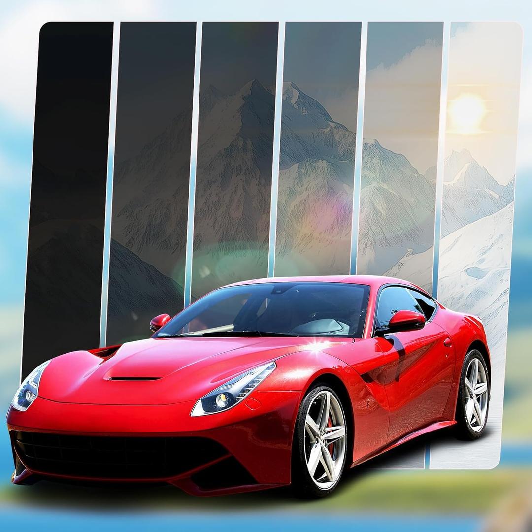 Ceramic Car Window Tint with 20% Percent VLT 30" in x 25'Ft Privacy Window Tint for Car Blocks UV IR Rays, Heat & Glare - Scratch Resistance-Black Ceramic Car Window Tint with 20% Percent VLT 30" in x 25'Ft Privacy Window Tint for Car Blocks UV IR Rays, Heat & Glare - Scratch Resistance-Black