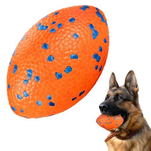 FUSOTO 5.5 Inches Balls for Dogs, Durable Dog Football Toys for Aggressive Chewers, Large Rugby Balls, Floating Dog Toys for Water Fetch for Medium and Large Breed, Orange