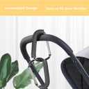 Stroller Hooks, 6.3" Large Stroller Clip, 2 Pack Stroller Hooks for Hanging Bags and Shopping, Stroller Accessories for Mommy, Large Carabiner