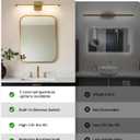 Gold Vanity Light Fixtures for Bathroom Over Mirror 24 inch LED Bath Sconces IP44 5CCT Adjustable Morden Picture Lights for Paintings (Built-in Dimmer)