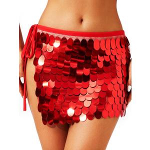 TWINKLEDE Sparkly Sequin Skirt Mermaid Costume Christmas in July Outfits for Women