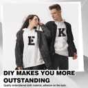 3 x 6-1/2" Varsity Letter Patches Black Iron On Letters Letterman Jacket Patches Chenille Large Iron On Letters for Clothing Jacket/Hoodie/Varsity L