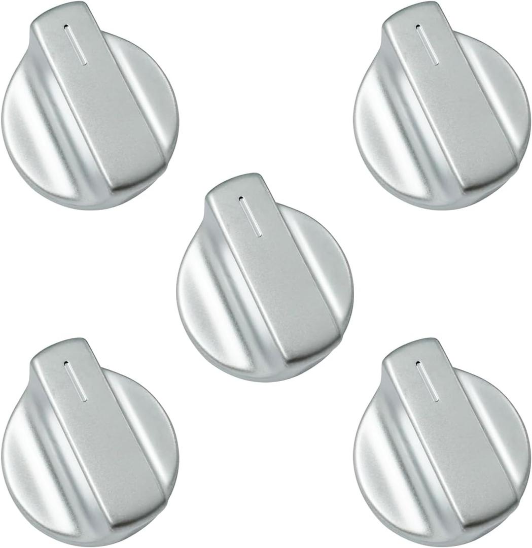 5PCS W11239985 W10850015 W11032553 Replacement for Whirlpool Stove Knob, Surface Burner Control Knobs Metal Zinc Alloy Insulation Compatible with Whirlpool Gas Ranges Stove Knob WFG550S0LZ1