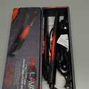 CHI Lava Ceramic 1 Flat Iron Hair Straightener, Volcanic Lava Ceramic Plates for Smooth, Even Styling, 11 ft Swivel Cord, Heat-Stable Hair Flat Iron for All Types (Black/Red)