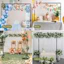 Square Backdrop Stand, 8.2FT Black Wedding Arch, Heavy Duty Balloon Arch Stand, Over The Table Rod Stand with Clamps, Adjustable Photo Booth Background, Backdrop Frame for Valentines Day Party