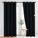 NICETOWN Black Out Curtains for Bedroom 84 inches Long - Light Reducing Thermal Insulated Solid Grommet Curtains/Panels/Drapes for Living Room (Set of 2, 52"W x 84"L)