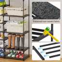 Ekisemio 12 Tier Shoe Rack Tall, Shoe Rack Organizer, Large Capacity Holds 34-50 Pairs, Boot Rack Organizer for Entryway, Closet, Garage, Black, 2 Row 12 Tiers