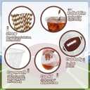 Whaline 50Pcs Football Disposable Plastic Cups with Lids and Straws 12oz Sports Themed Party Cups Cold Beverage Drinking Cups for Sports Team Player Game Day Birthday Party Supplies