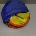 Eocolz Kids Ball Pit Large Pop Up Childrens Ball Pits Tent for Toddlers Playhouse Baby Crawl Playpen with Basketball Hoop and Zipper Storage Bag, 4 Ft/120CM, Balls Not Included (Blue Yellow Red)