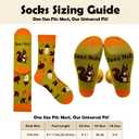 Deez Nuts Novelty Funny Breathable Printed Cotton Socks, Unisex Cozy Knitted Crew Socks with Squirrel Humorous Sayings, Gifts for Friend Bestie Coworker Boss Manager Employer