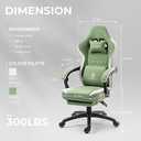 Dowinx Gaming Chair Breathable Fabric Game Chair with Gel Pad and Storage Bag, Comfortable Gamer Chair with Pocket Spring Cushion, Ergonomic Computer Chair with Footrest, Green