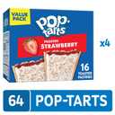 Pop-Tarts Toaster Pastries, Breakfast Foods, Kids Snacks, Value Pack, Frosted Strawberry (64 Pop-Tarts)