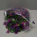 Artificial Fake Hanging Flowers Plants for Outdoor Spring Summer Decoration,2 PCS Faux Silk Daisy with Eucalyptus Leaves,UV Resistant Look Real for Outside Home Planter Porch Patio Balcony Yard Decor (Double Purple)