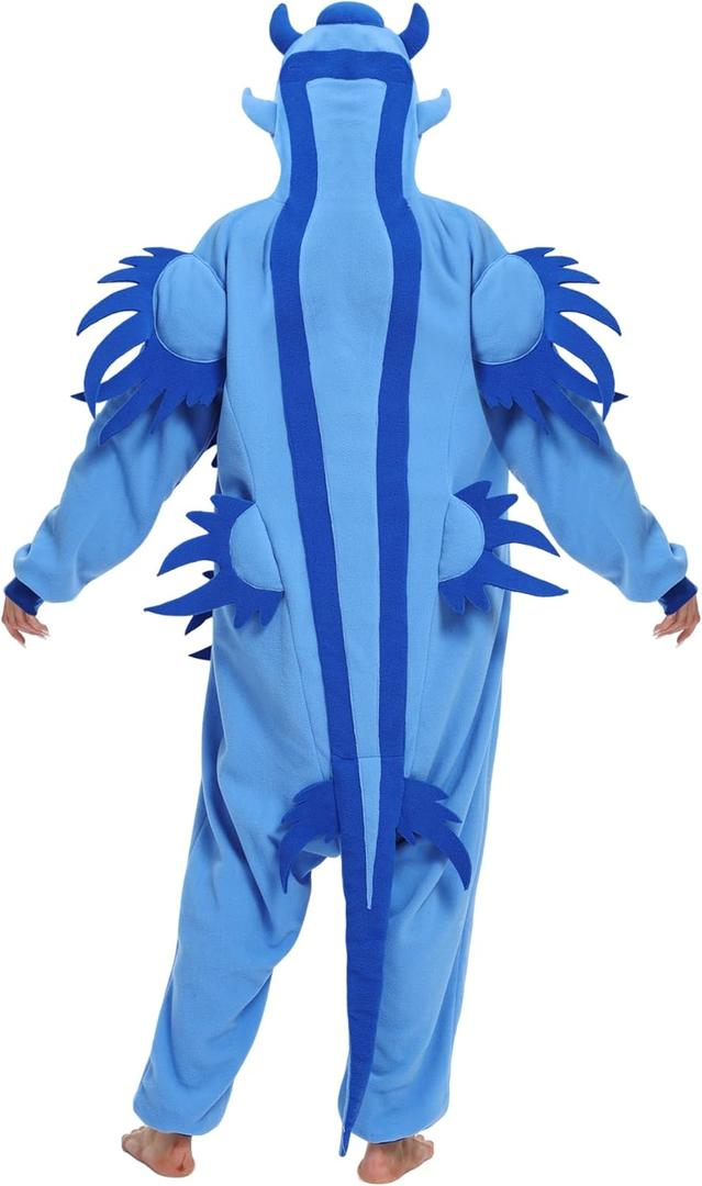 NAITOKE Animal Onesie Adults Halloween Costumes Cosplay Pajamas (Medium, Lake Blue)