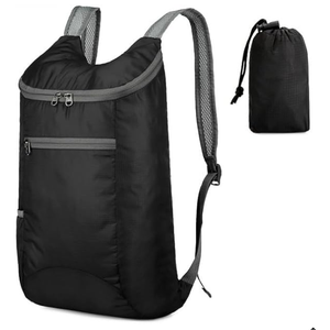 2 Pieces Packable Backpack for Men Women, Waterproof Foldable Hiking Backpack with Breathable Shoulder Strap, Lightweight Outdoor Daypack for Travel Camping Biking Cycling, Black