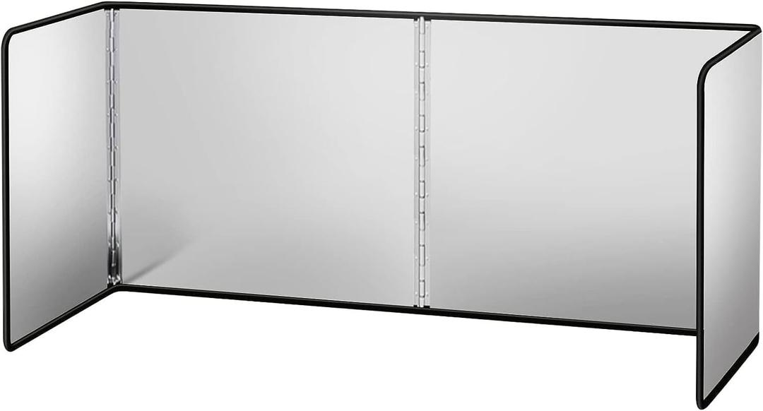 Splatter Guard for Frying Non-Stick 3 Sided Foldable Grease Splatter Screen Stainless Steel Backsplash Anti Splatter Shield Guard for Stove Screen Protector for Frying Stove Top Wall L ANGINORLD