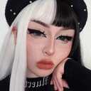 Swiking Half White Half Black Long Straight Cosplay Wigs with Bangs Hair Natural Synthetic Wig for Women Girl