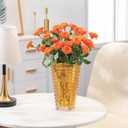 MCMCNCUIU Crystal Vase, Large Crystal Vases for Flowers, Large Flower Vase, Modern Amber Vases for Living Room, Bedroom, Kitchen, Dining Table, Mantle, Wedding, 9 Inches