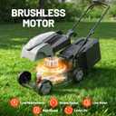Litheli 14 Inch Battery Lawn Mower, Lightweight Push Mower with 5.0Ah Battery, Easy-Start Cordless Grass Cutter for Small Yards