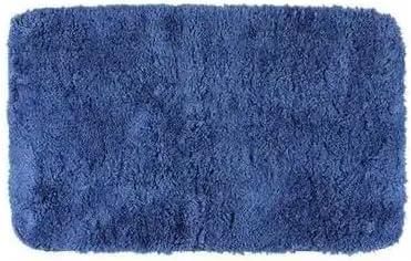 Puniamol Soft Shaggy Round Toilet Rug U Shaped for Bathroom, Excellent Absorbent Contour Toilet Mat Machine Washable, Non-Slip Microfiber Chenille Bathroom Rugs 24" Navy Blue