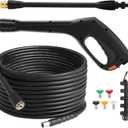 FIXFANS Pressure Washer Gun and Hose Kit, Replacement Pressure Washer Extension Wand Compatible with Some of Portland Husky Black Decker Ford Pulsar ShopForce Taskforce Powerwasher Taskmaster