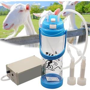 Electric Goat Milking Machine, 3L Pulsation Milking Machine for Cattle, Plastic Milk Bucket with 2 Teat Cups, Portable Vacuum Pump, for Sheep Livestock Home Farm (Gray : for Sheep, Size : Electric) Electric Goat Milking Machine, 3L Pulsation Milking Machine for Cattle, Plastic Milk Bucket with 2 Teat Cups, Portable Vacuum Pump, for Sheep Livestock Home Farm (Gray : for Sheep, Size : Electric)