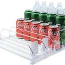 Drink Organizer for Fridge-White Automatic Pusher Glide,12oz 16oz 20oz-Soda Dispenser for Fridge-Holds up to 25 Cans (38CM)