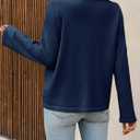 Saodimallsu Womens Lightweight Cardigans Open Front Long Sleeve One Button Casual Crewneck Loose Knit Shrug Sweater (Blue, M)