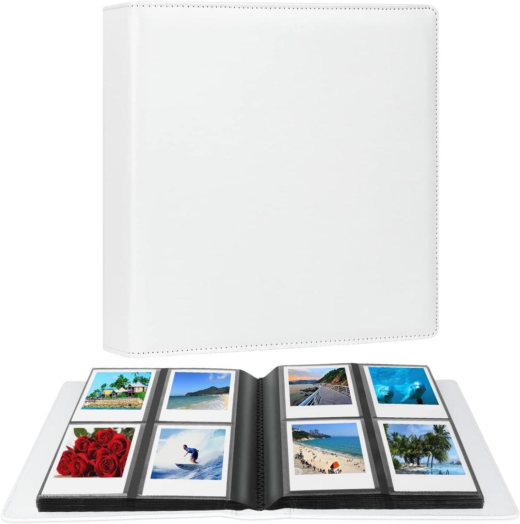 192 Pockets Large Photo Album for Polaroid i-Type/600/SX-70 Instant Photos,3.5x4.25 Picture Book fits Fujifilm Instax Wide 400/300 Film (White)