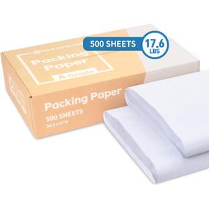 Packing Paper Sheets For Moving 30.5" X 17" 500 Sheets 17.6Lb A Grade Newsprint Paper For Wrapping Storage Shipping Box Packaged Ideal For Wrap Dish Glassware