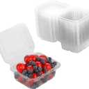 Disposable Transparent Plastic Packaging Box (50 Count) with Cover, Disposable Plastic to Go Boxes fruit and vegetable box,Used to Hold Fruits, Vegetables, Salad