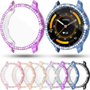[7 Pack] RICHONE Bling Cases Compatible with Garmin Venu 3 Watch, Soft TPU Diamonds Glitter Screen Protector for Venu 3 45mm, Smartwatch Face Covers Frame Bezel Bumper Accessories for Women Men