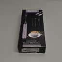 Colarlemo Milk Frother Handheld Rechargeable, Frother Wand Drink Mixer Electric Whisk for Coffee, Detachable With 3 Stainless Whisks, Hand Mixer for Lattes, Cappuccino, Matcha, Egg, No Stand, Silver