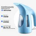 HiLIFE Steamer for Clothes, Portable Handheld Design, 240ml Big Capacity, 700W, Strong Penetrating Steam, Removes Wrinkle, for Home, Office(ONLY FOR 120V) (Blue)