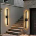 40.1inch Long Outdoor Modern LED Wall Light, Waterproof IP65 Warm White Led Wall Mount Lighting Fixture Black Outdoor Wall Sconces Outside Lights for House Garage Front Door Patio 2Pack
