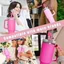 2 x Flower Straw Covers Toppers for Stanley Cups 30&40 Oz Tumbler with Handle Accessories 4PCS Silicone Straw Caps Reusable Straws Tips Protectors for Stanley Cup 10mm 0.4in Straws,Rose Red