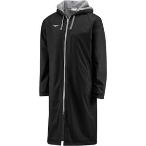 Speedo womens Parka Jacket Fleece Lined Team Colors Swimsuit, Speedo Black, Large US