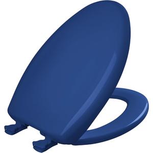 Bemis 7B1200SLOWT 364 Toilet Seat will Slow Close, Never Loosen and Easily Remove, Elongated, Plastic, Colonial Blue (18.75"L x 14.31"W)