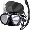 Hyperopia Diving Mask, +2.0 to +5.0 Farsighted Presbyopia Snorkel Mask, Tempered Glass Lens, Anti-Fog Leakproof Silicone Seal for Men Women Underwater Vision
