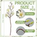 XunYee 3 Pcs Artificial Magnolia Flowers Stems Faux Magnolia Branches with Buds, 28.3" Long Stems Floral Arrangement for Vase Pot Table Centerpiece Indoor Decor