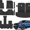 Floor Mats Custom Fit for Kia Sorento 2021-2025 2026 6&7 Seats (Not for Hybrid) Trunk Mat with Backrest Mat All Weather TPE Rubber Cargo Liner Back Seat Protector Full Set for Sorento Accessories