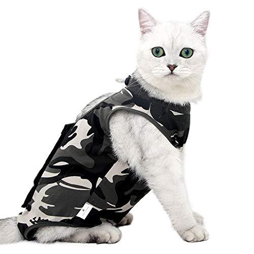 Cat Recovery Suit for Abdominal Wounds or Skin Diseases, Cat Onesie for Cats After Surgery Female Kitten Recovery Suit, Breathable E-Collar Alternative for Cats After Spay Anti Licking Wounds, Medium