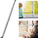 Sliding Door Lock, 18-50 inches Adjustable Sliding Door Security Bar, 1 Inch Heavy Duty Sliding Glass Door Lock Bar for Window, Patio, Bacony, Apartment, White