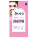 Bior Nose+Face Blackhead Remover Strips, Deep Cleansing Strips for Nose, Chin, or Forehead, Instant Blackhead Removal and Pore Unclogging, Oil-free, Non-Comedogenic Use, 14 Count