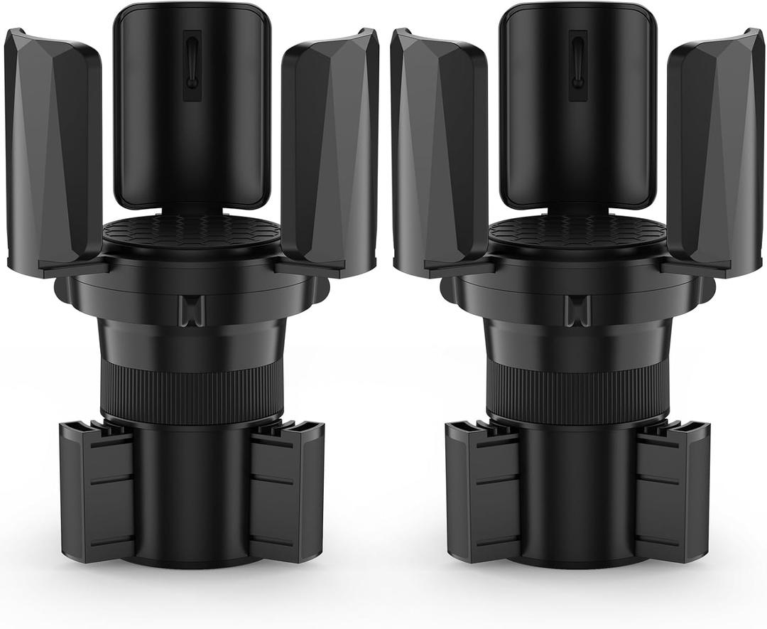 DYLEN Car Cup Holder Expander, Cup Holder Expander Adapter for Car with Adjustable Arms and Base, Fits Yeti, HydroFlask, Stanley, Other Bottles 14-64oz (2 Pack)