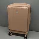 Gets Carry on Luggage Airline Approved,20 Inch Abs+Pc Hardshell Spinner Luggage With Cup Phone Holder and USB Charger,Front Pocket Durable Suitcase for Women Men-Pink