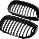 E46 Grill, Black Kidney Grille Compatible with 2003-2006 E46 325Ci 330Ci 2-Door LCI Single Slat Gloss Black Grill (Not For M3)