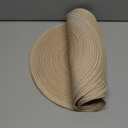 SHACOS 15 inch Round Braided Placemats Set of 6 Non Slip Heat Resistant Cotton Polyester Table Mats Washable Place Mats for Kitchen Dining Party Table Decor (Beige, 6)