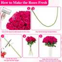 150 Pcs Roses Artificial Flowers, Silk Hot Pink Artificial Flowers Petals Long Stem Roses for Wedding Bouquet Home Party Decor